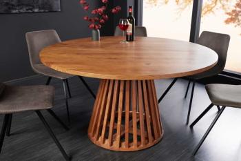 ronde eetkamertafel massief acaciahout 130 cm