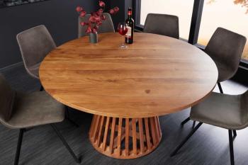 ronde eetkamertafel massief acaciahout 130 cm