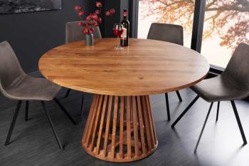 ronde eetkamertafel massief acaciahout 130 cm