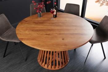ronde eetkamertafel massief acaciahout 130 cm