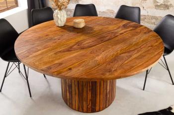 Eettafel rond sheeshamhout 120 cm
