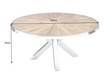 ronde tafel teakhout met glas 120 cm