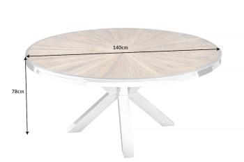 ronde tafel teakhout met glas 140 cm