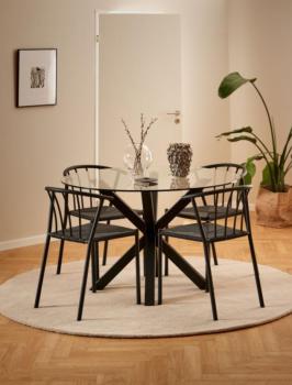 Ronde eetkamertafel met veiligheidsglas 119cm
