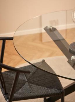 Ronde eetkamertafel met veiligheidsglas 119cm