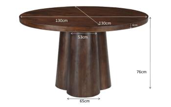 Ronde tafel donkerbruin walnoot 130 cm