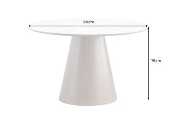 Ronde tafel walnoot zuil wit keramiek marmer look 120cm