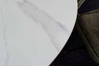 Ronde tafel wit keramiek met kolomvoet 120 cm