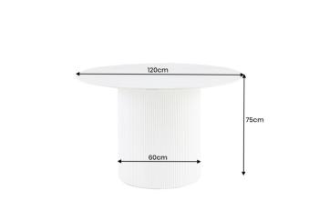 Ronde tafel wit keramiek met kolomvoet 120 cm