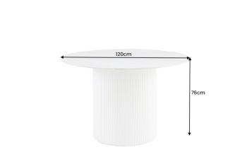 Ronde tafel wit keramiek met kolomvoet 120 cm
