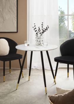 Ronde tafel wit marmerlook 75 cm