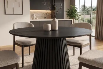 Ronde eettafel zwart eiken 120 cm