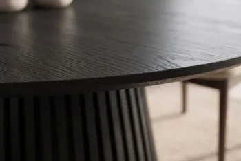 Ronde eettafel zwart eiken 120 cm