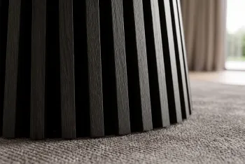 Ronde eettafel zwart eiken 120 cm