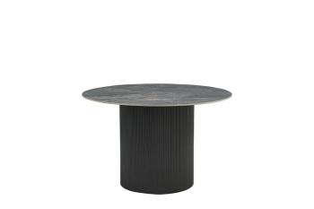 Ronde tafel donkergrijs keramiek marmerlook 120 cm