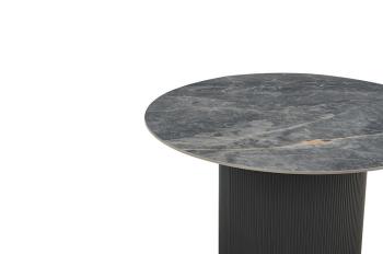 Ronde tafel donkergrijs keramiek marmerlook 120 cm