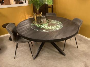 Ronde tafel zwart mango 130 cm