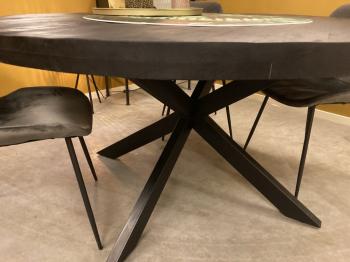 Ronde tafel zwart mango 130 cm