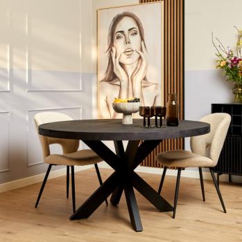 Ronde tafel zwart mango 120 cm