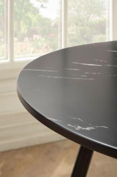 Ronde tafel zwart marmerlook 75 cm