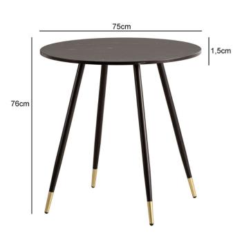 Ronde tafel zwart marmerlook 75 cm