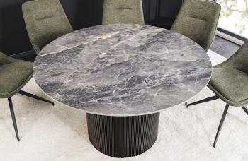 Ronde tafel donkergrijs keramiek marmerlook 120 cm