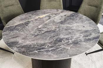 Ronde tafel donkergrijs keramiek marmerlook 120 cm