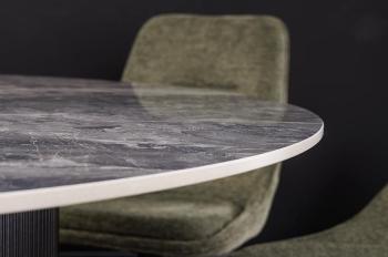 Ronde tafel donkergrijs keramiek marmerlook 120 cm
