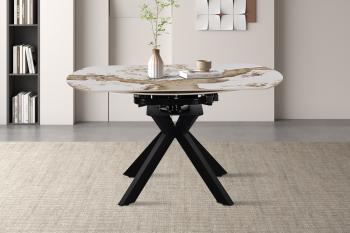 Uitschuifbare ovale ronde eettafel 140 cm