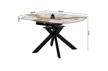 Uitschuifbare ovale ronde eettafel 140 cm