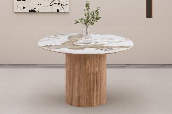 Uitschuifbare Eettafel beige bruin keramiek 160-200 cm