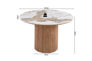 Uitschuifbare Eettafel beige bruin keramiek 160-200 cm
