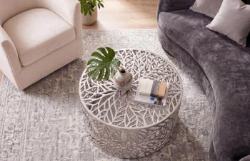 Ronde salontafel zilverkleurig 60 cm