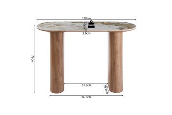 sidetable beige keramiek bruine poten 120 cm