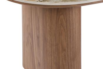 ovale salontafel keramiek beige bruine poten 120 cm