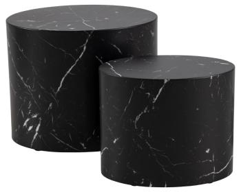 Ovale tafelset marmerlook zwart