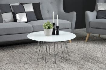 ronde salontafel wit glas