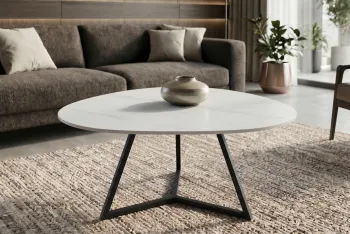 salontafel set wit keramiek 90 en 70 cm