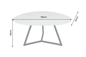 salontafel set wit keramiek 90 en 70 cm