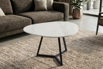 salontafel set wit keramiek 90 en 70 cm