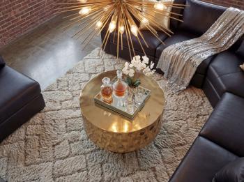 Ronde salontafel aluminium goud 60 cm