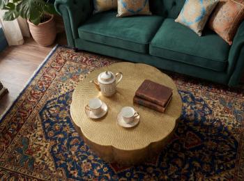 salontafel bloemvorm goud 60 cm