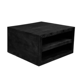 salontafel zwart mangohout 80 cm
