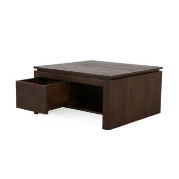 Salontafel vierkant donkerbruin mangohout 80 cm