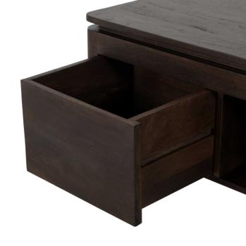 Salontafel vierkant donkerbruin mangohout 80 cm