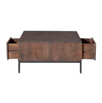 Salontafel Stripe donkerbruin mangohout 80 cm