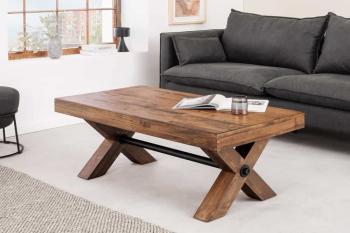 Robuuste salontafel donkerbruin 110 cm