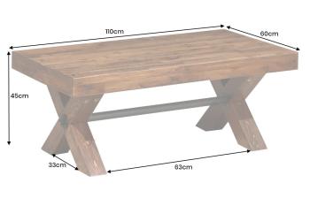 Robuuste salontafel donkerbruin 110 cm