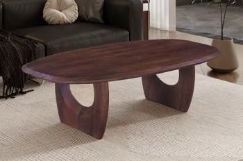 Salontafel massief mangohout donkerbruin 130 cm