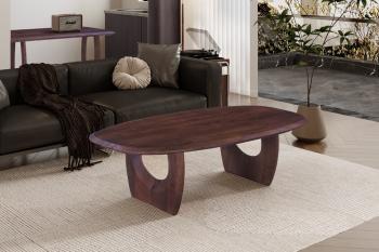 Salontafel massief mangohout donkerbruin 130 cm